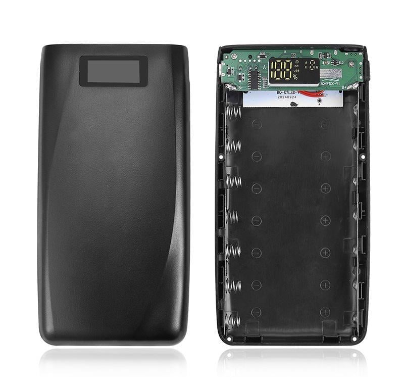 Корпус Power Bank 18650 для 7 аккумуляторов с дисплеем USB Type-C и DC 5-12V без батарей Черный (29721)