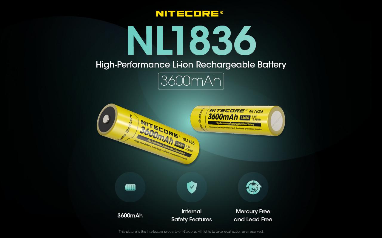 Аккумулятор литиевый Li-Ion 18650 Nitecore NL1836 3,6V 3600 mAh (18098906) - фото 4