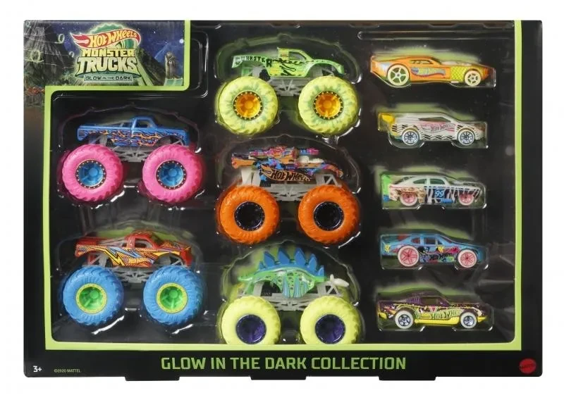 Набор машинок Hot Wheels Monster Trucks Glow in the Dark 10 шт. (1825114057)