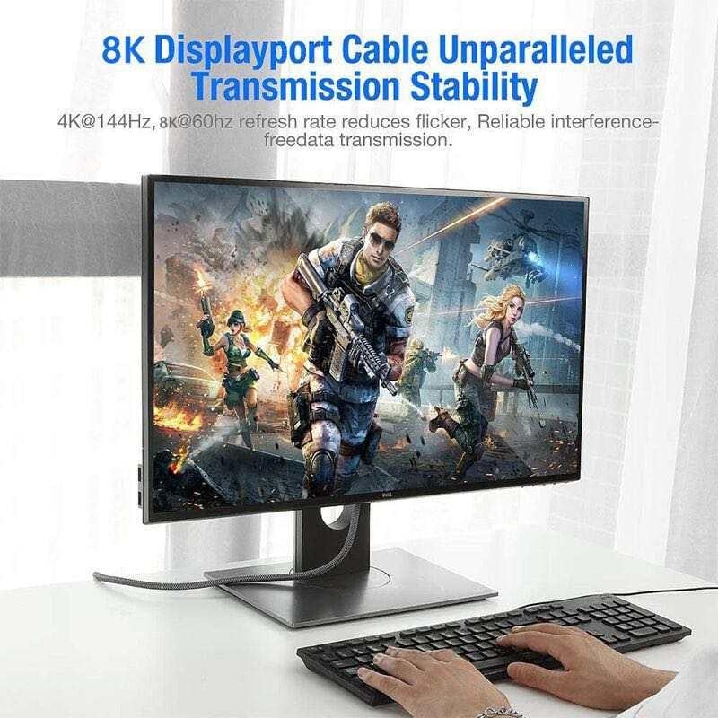 Кабель U&P DisplayPort 1.4-DisplayPort 1.4 8K 60Hz 1,8 м Grey (SSE-CA13-GY) - фото 10