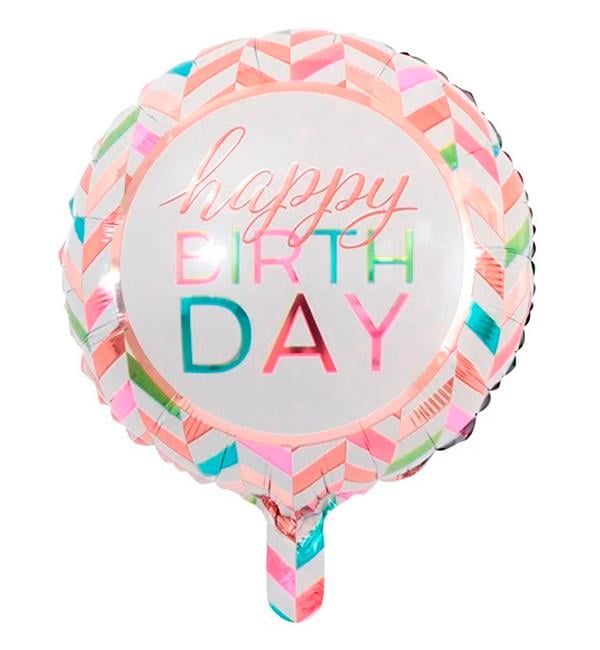Воздушные шарики фольгированные Happy Birthday 45 см