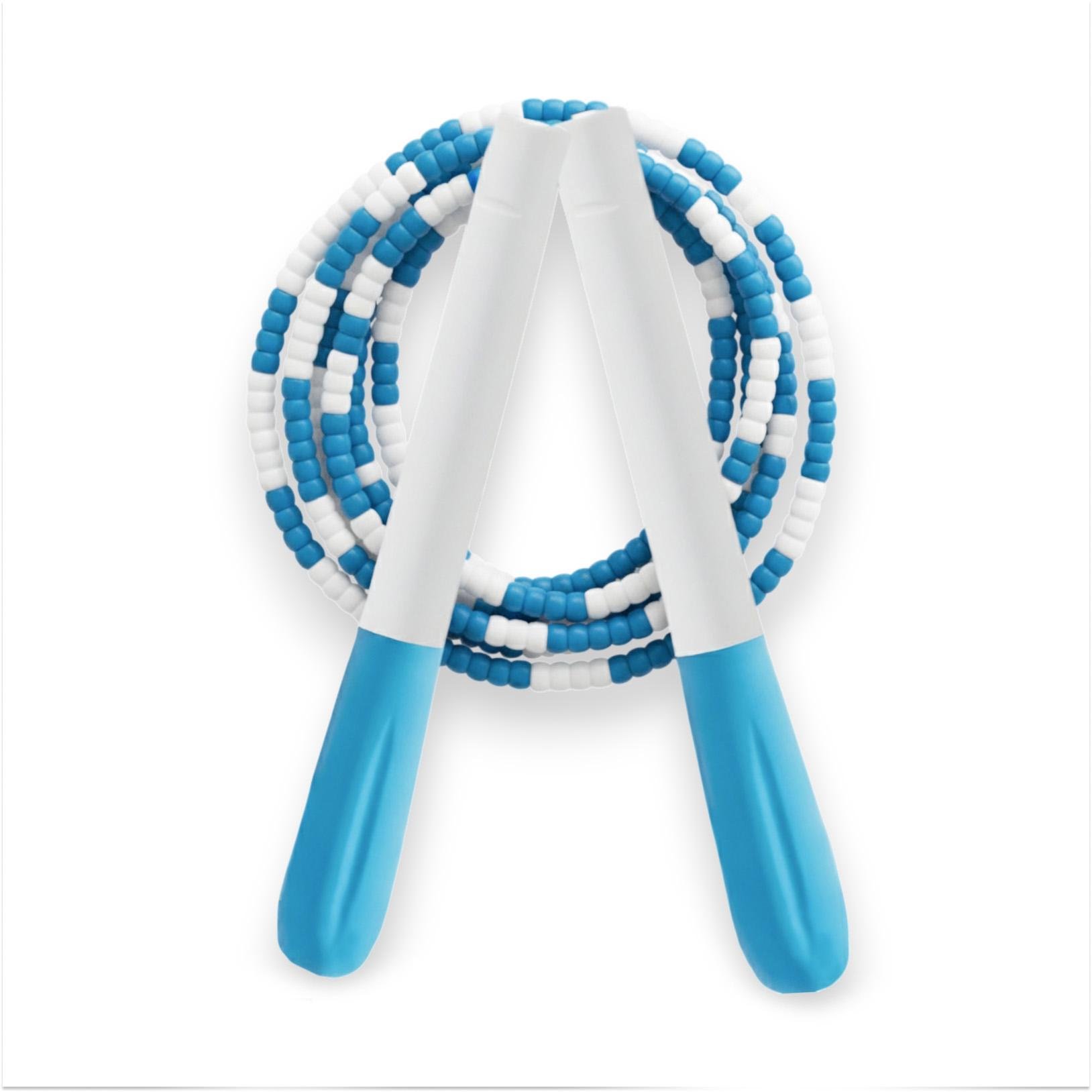 Скакалка бисерная EasyFit FreeRope 2,7 м Белый/Голубой Скакалка бисерная EasyFit FreeRope 2,7 м Белый/Голубой