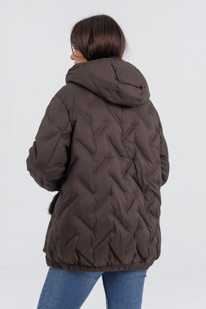 Куртка жіноча Автоледі з хутром р. 48 Кавовий (6801c/48) - фото 3 Куртка жіноча Автоледі з хутром р. 48 Кавовий (6801c/48) - фото 3