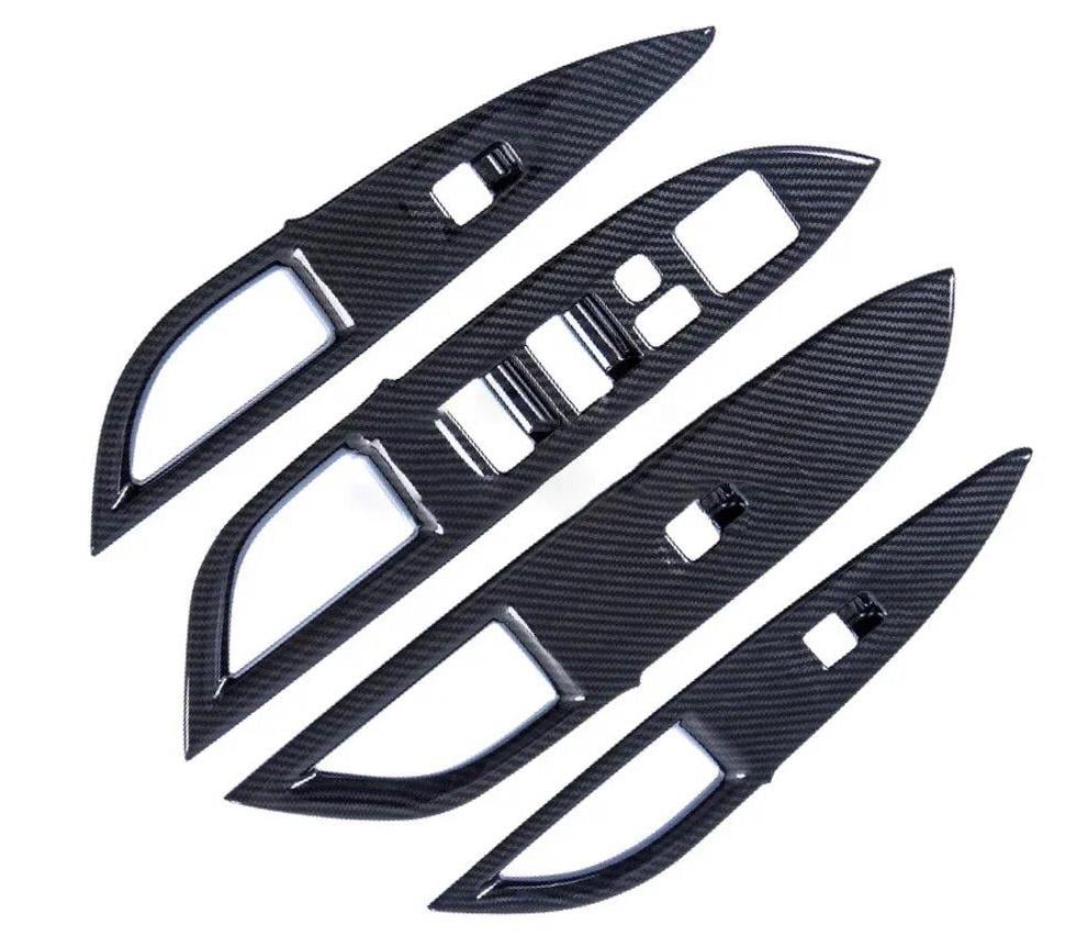 Накладки на підлокотники/карти дверей Mitsubishi Outlander 3 карбон 4 шт. (28106168)