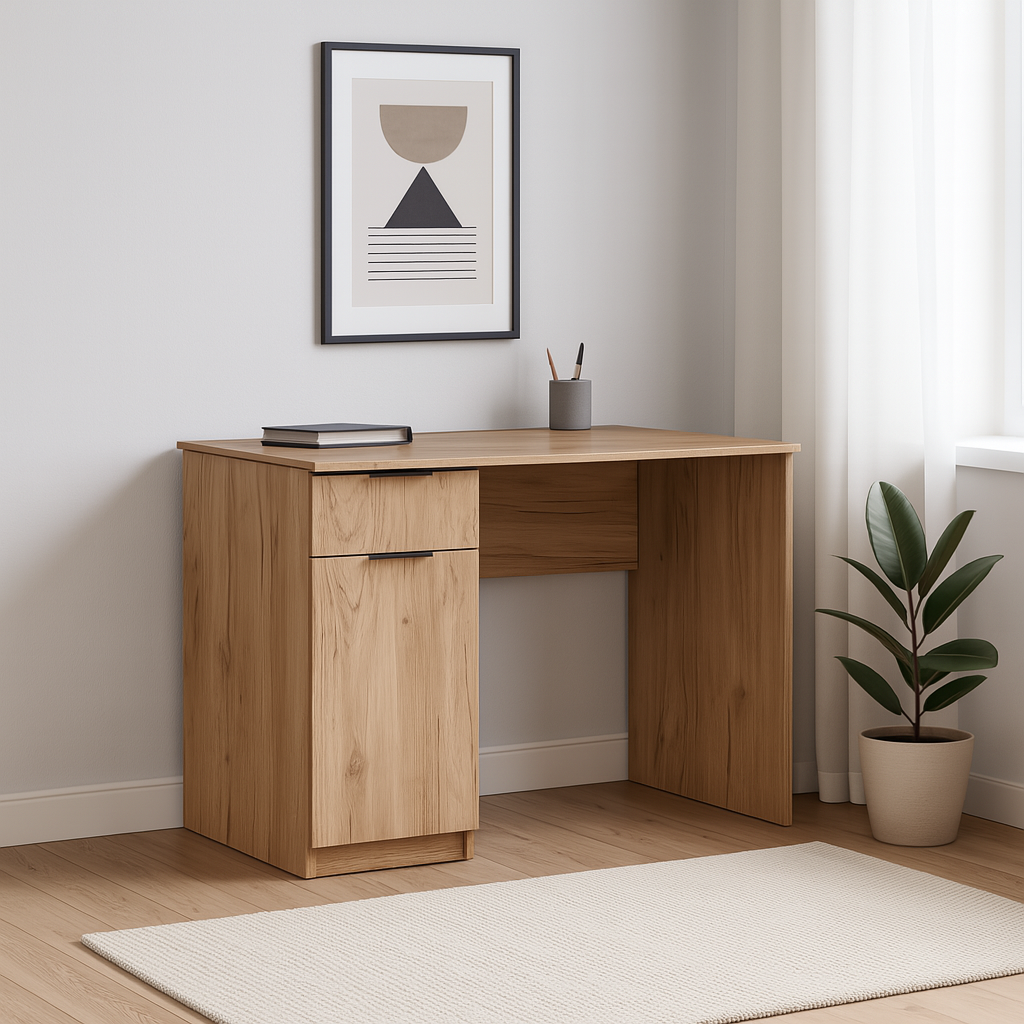 Стол письменный СП3 1Я1Д SENAM 750х1100х600 мм ДСП Дуб Крафт Золотой - фото 1 Стол письменный СП3 1Я1Д SENAM 750х1100х600 мм ДСП Дуб Крафт Золотой - фото 1