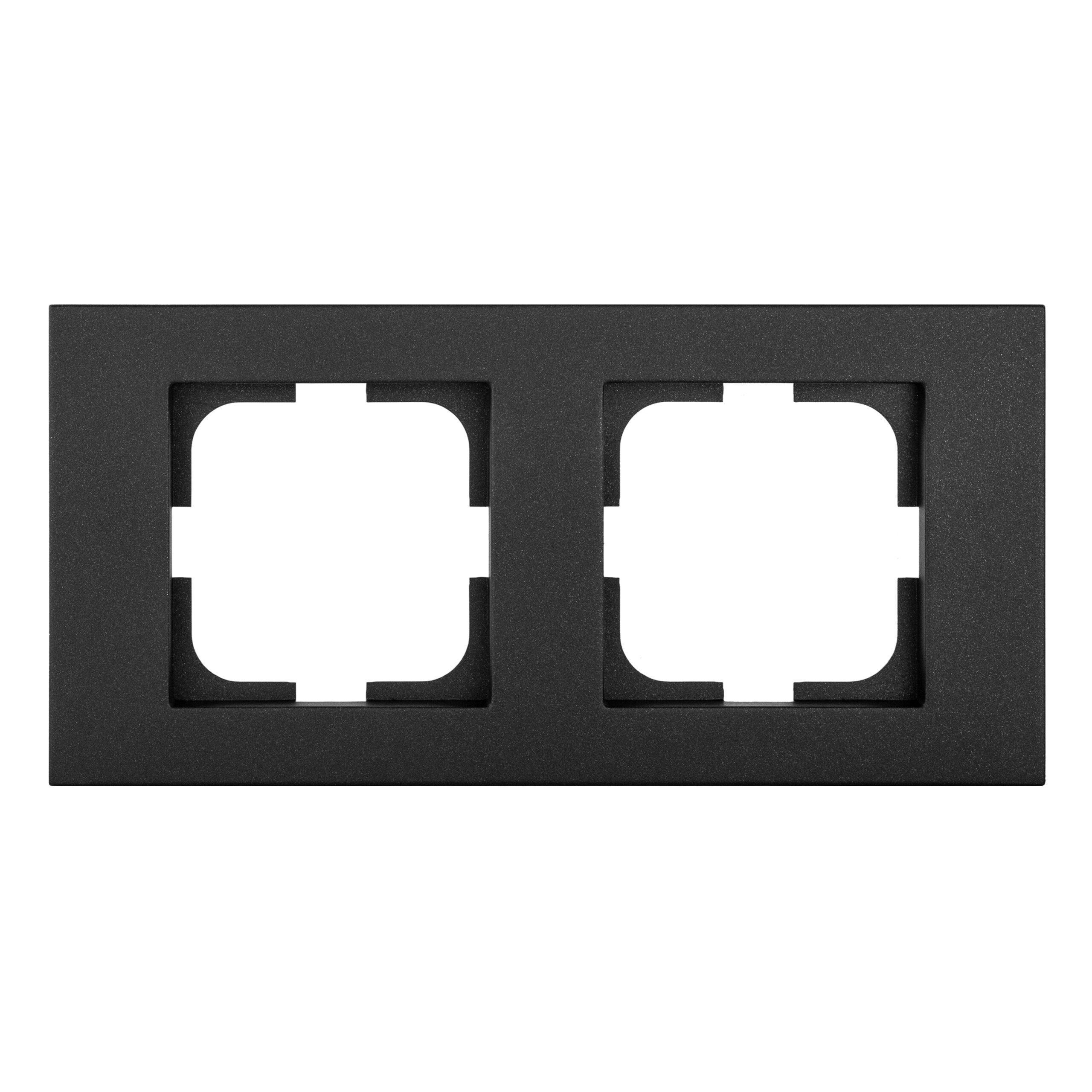 Рамка двухместная горизонтальная Ovivo Grano Черный (00000018668)