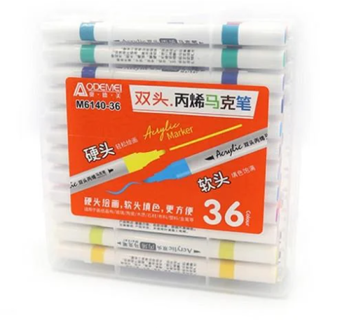 Набор акриловых двухсторонних скетчмаркеров Aodemei 36 цветов