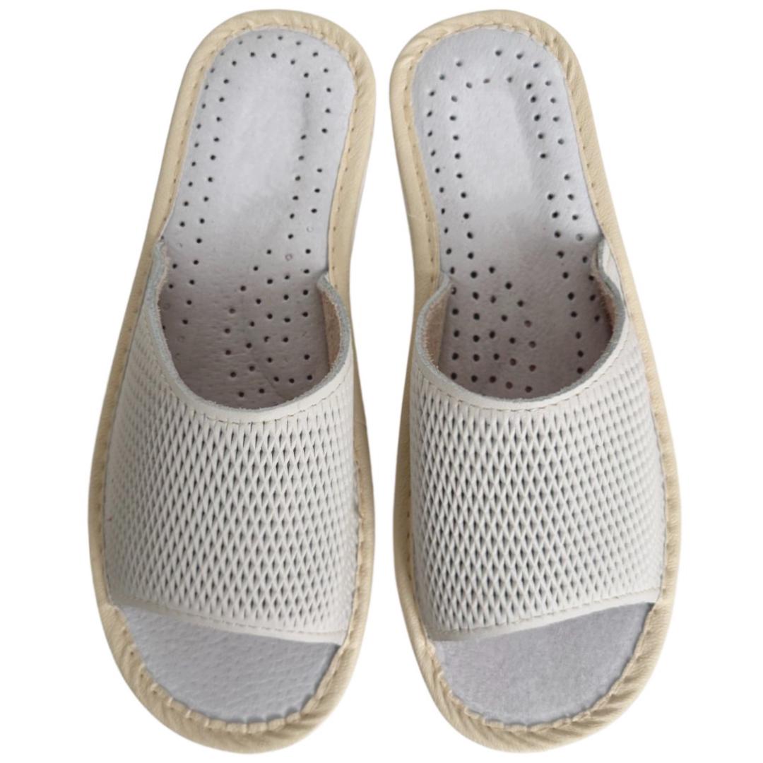 Домашние тапочки женские из натуральной кожи р. 37 Белый (2630436614)