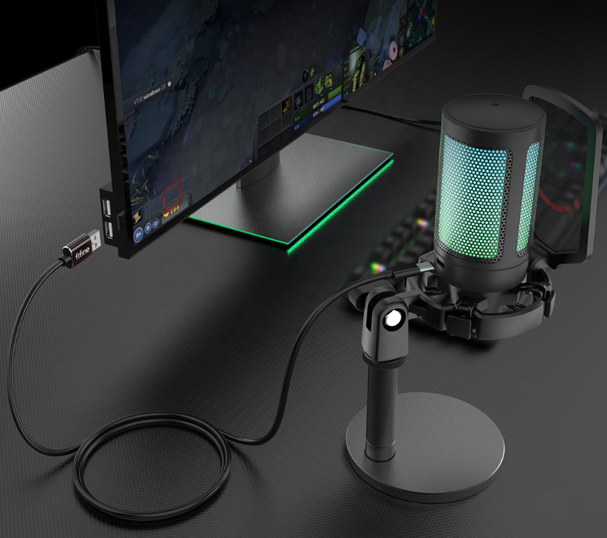 Мікрофон конденсаторний ігровий FIFINE A6 RGB Ampligame з поп-фільтром (2063273136) - фото 4