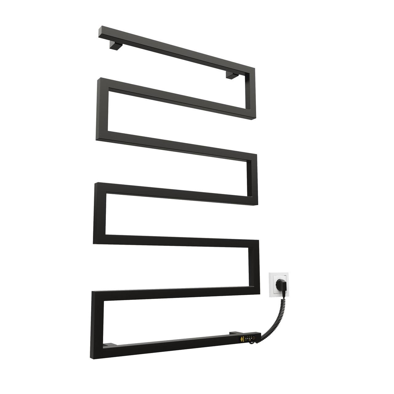 Полотенцесушитель электрический KOSSER Зета ER с таймером 900х550 мм Черный