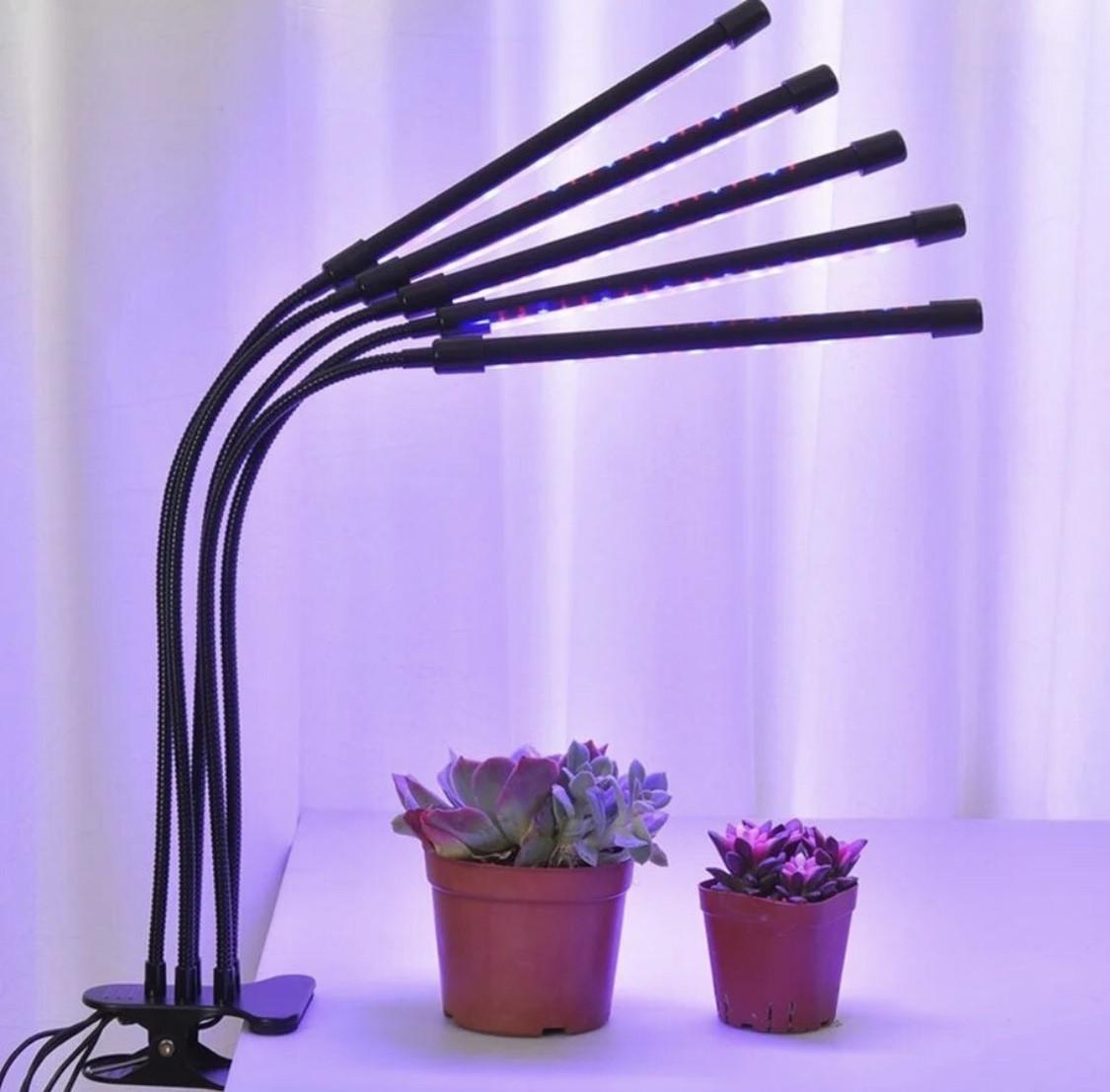 Лампа світлодіодна для прискореного росту кімнатних рослин на 5 гілки 100 діодів (2071670026)