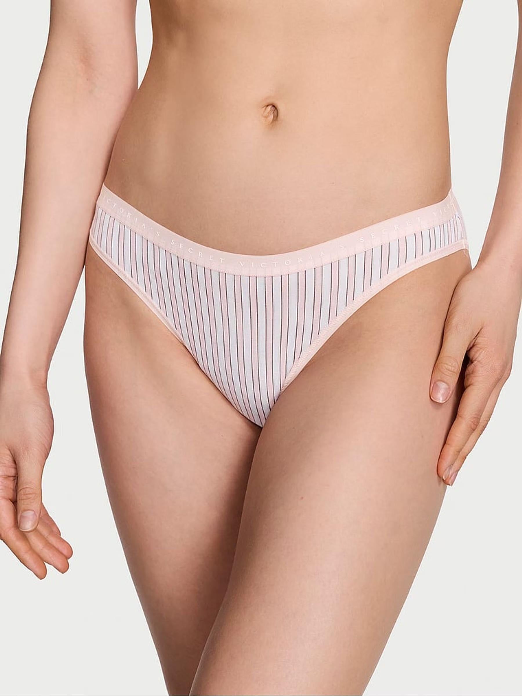 Трусики бікіні Victoria's Secret Purest Pink Stripe Bikini Panty XS Рожевий (26824644)