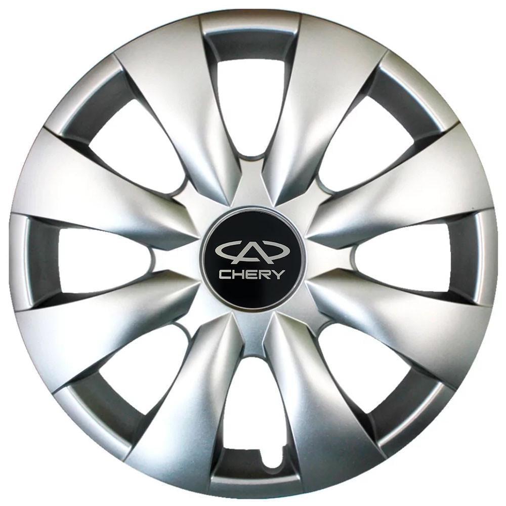 Колпаки SJS 316 с логотипом Chery R15 4 шт. Серебряный (2654558136)