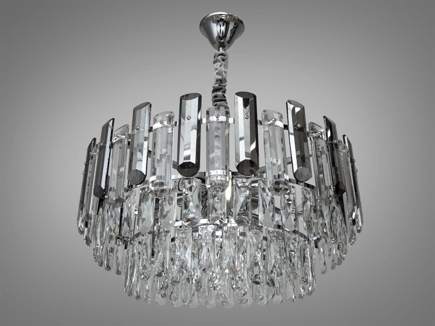 Люстра підвісна кришталева 9 ламп Хром (8805-550CH) - фото 3