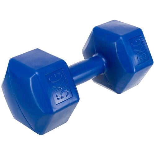 Гантель для фітнесу з покриттям PE Zelart TA-4758-5 1х5 кг 1 шт. Синій (32311676) Гантель для фітнесу з покриттям PE Zelart TA-4758-5 1х5 кг 1 шт. Синій (32311676)