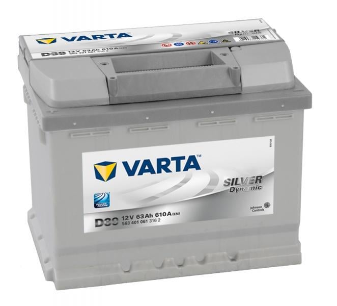Аккумулятор автомобильный Varta D39 6СТ-63Ah 610 A 563401061 Silver Dynamic (2135)