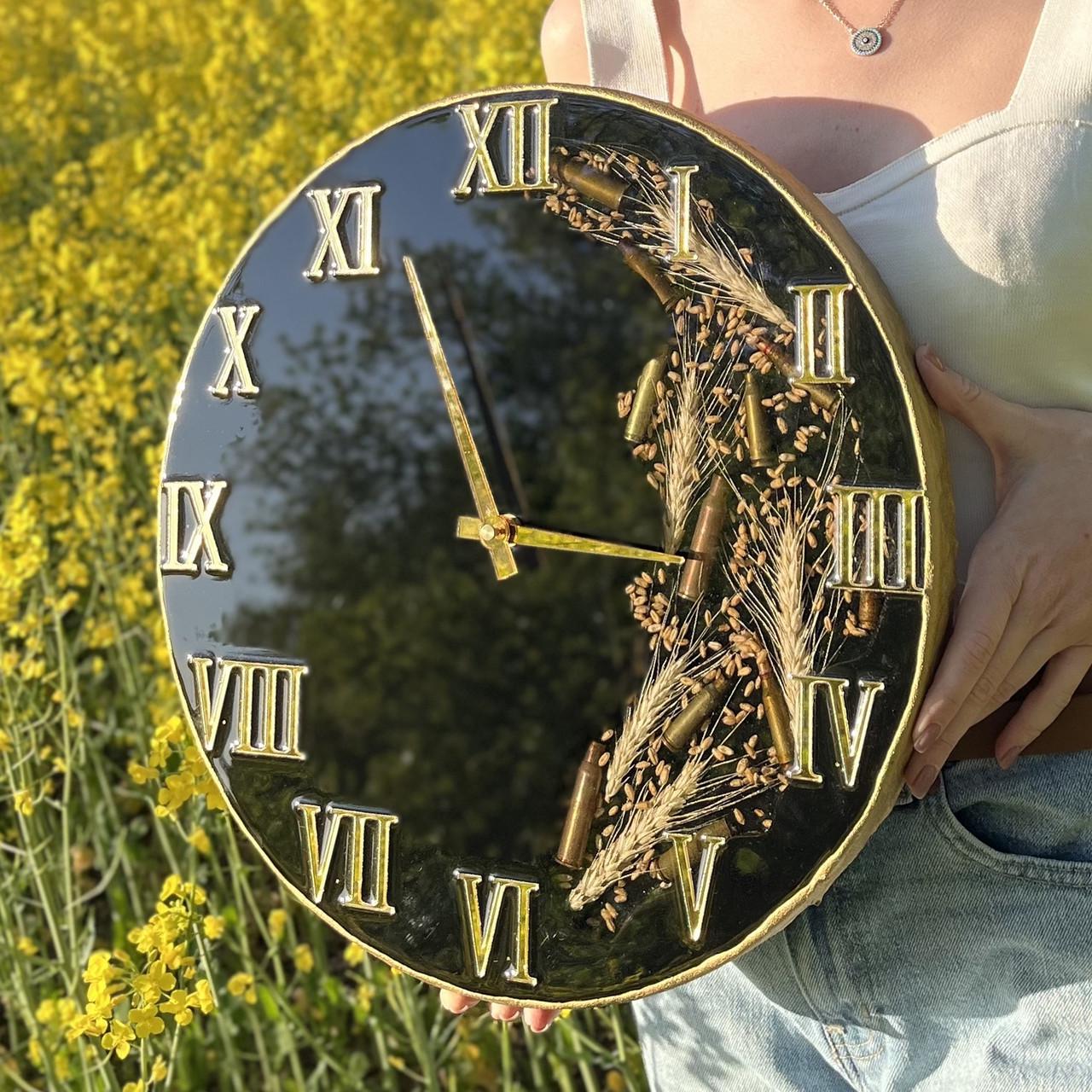 Часы настенные круглые из эпоксидной смолы Глубина времени 30x30 см