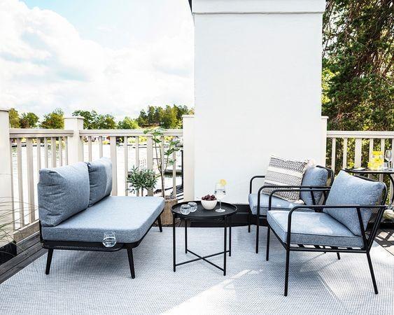 Комплект вуличних м'яких меблів Loft на металевому каркасі для тераси (KS-1265)