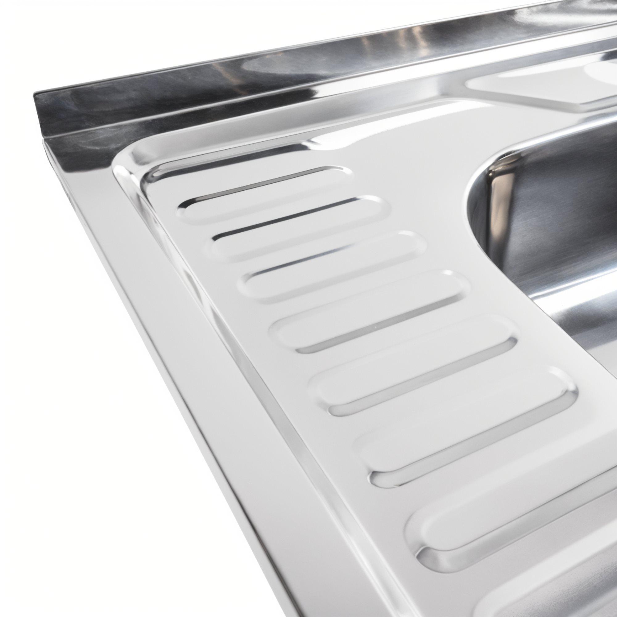 Кухонна мийка з нержавіючої сталі Valeso 6060 R 0,7/160 мм - фото 4