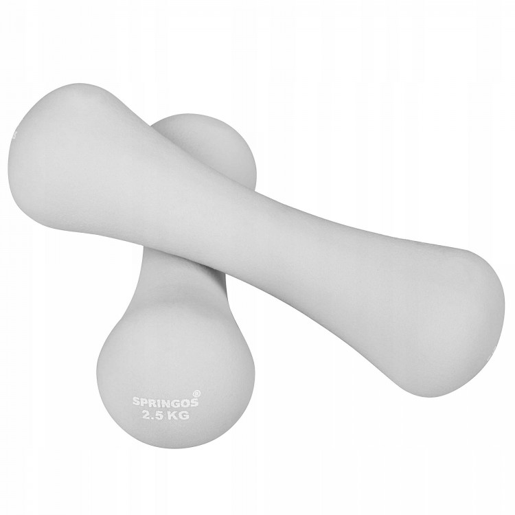 Гантели виниловые Springos 2x2,5 кг Серый