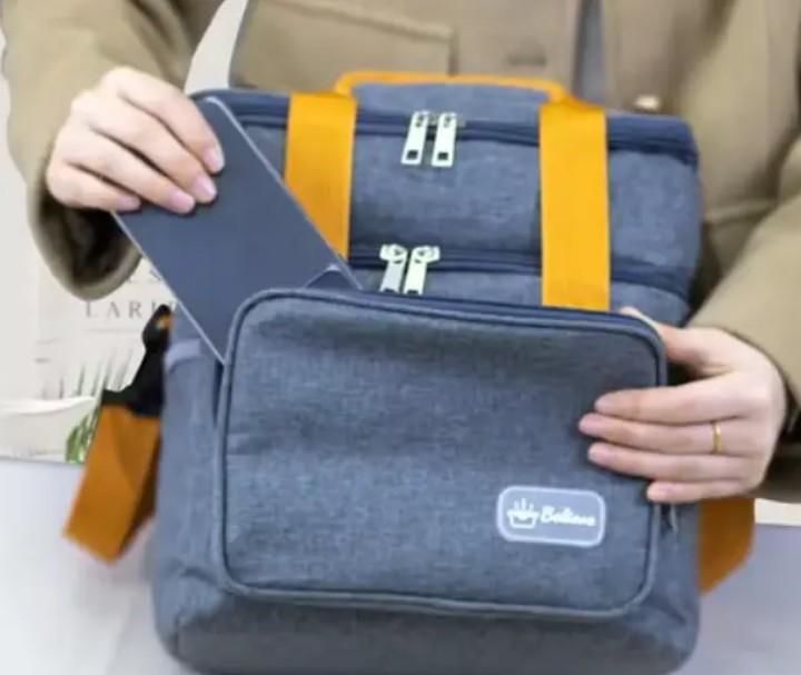 Сумка-холодильник на 2 отделения с ручкой через плечо 26х25х18 см 12 л Синий (172-1) - фото 3 Сумка-холодильник на 2 отделения с ручкой через плечо 26х25х18 см 12 л Синий (172-1) - фото 3