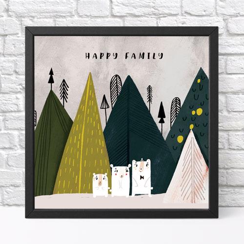 Постер в рамці Happy family 30х30 см (KMT_22NG012_BL)
