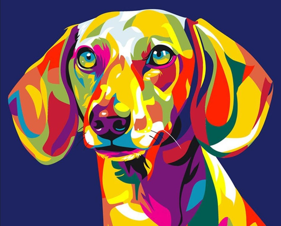 Картина по номерам Brushme Радужная такса (GEX5372)