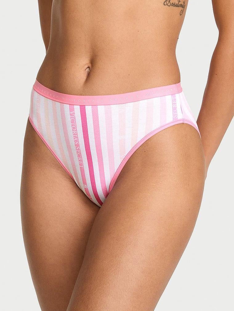 Трусики женские Victoria's Secret Stretch Cotton High-Leg Brief XS в полоску Розовый (217658875120)