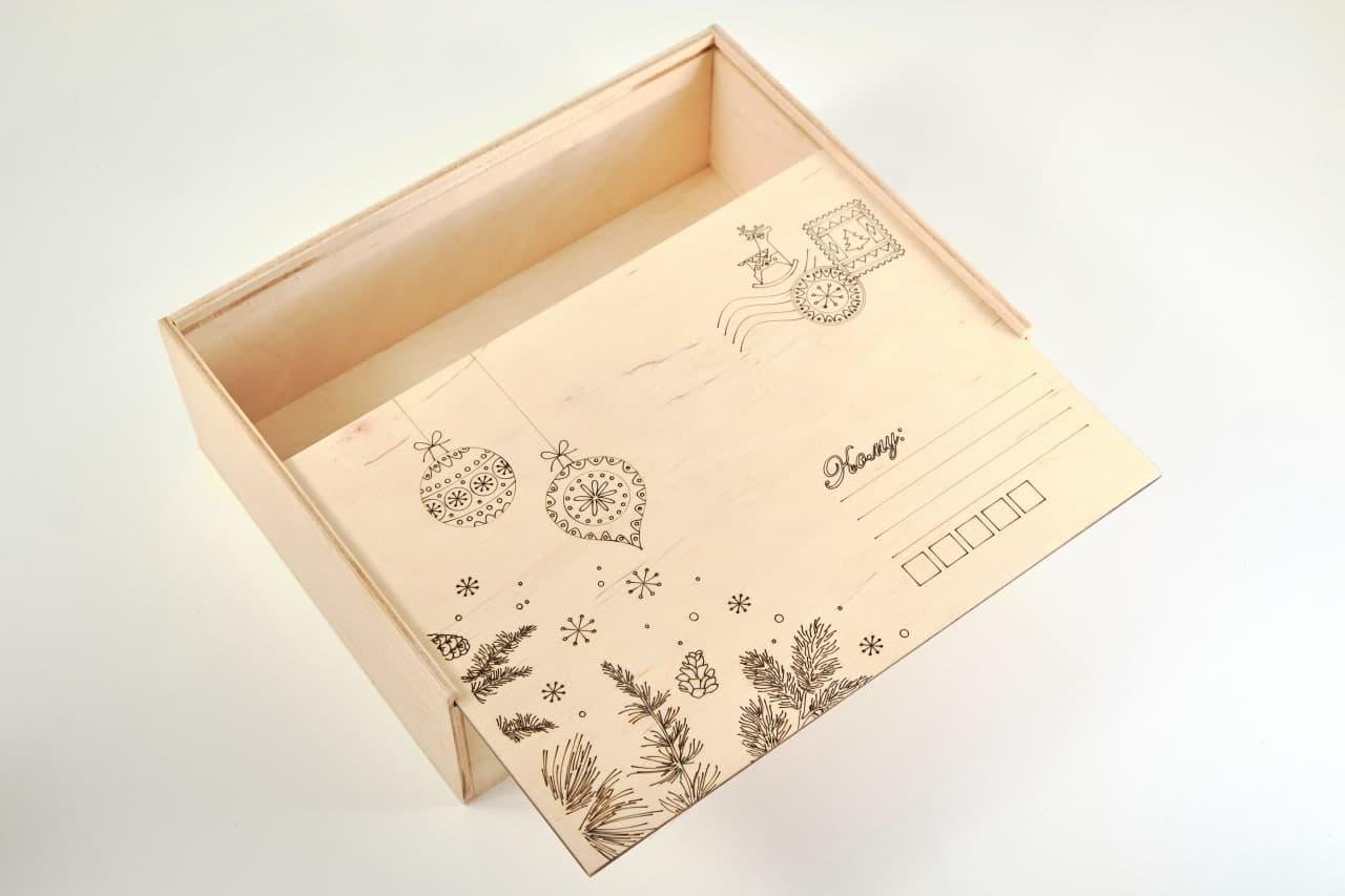 Подарункова коробка Зробив Тато Різдвяна пошта нефарбована (BOX2006) - фото 6