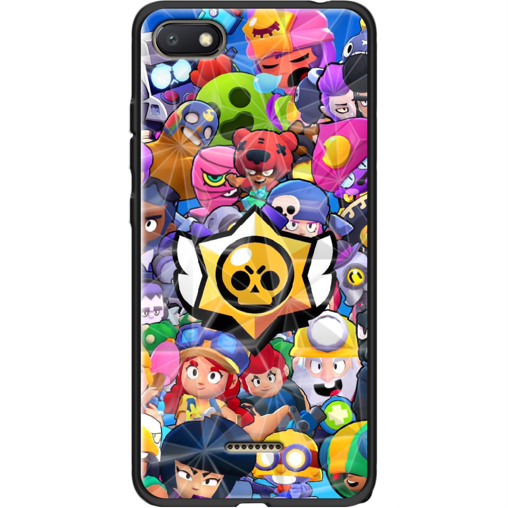 Чехол Boxface Xiaomi Redmi 6A Brawl Stars Черный силикон с призмой (34811-up2389-37868)