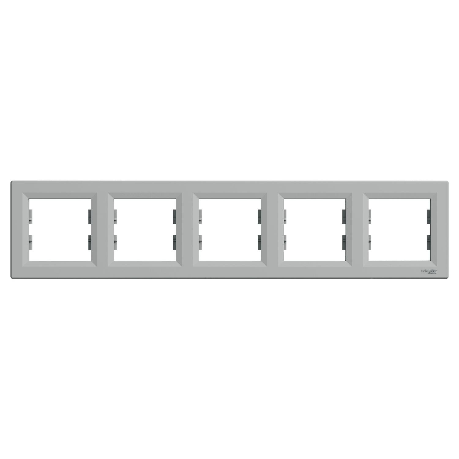 Рамка для розеток Schneider Electric пятиместный алюминий (EPH5800561)