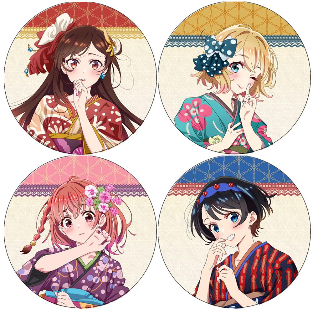 Значок аниме Девушка на прокат 4 шт. (bs056)