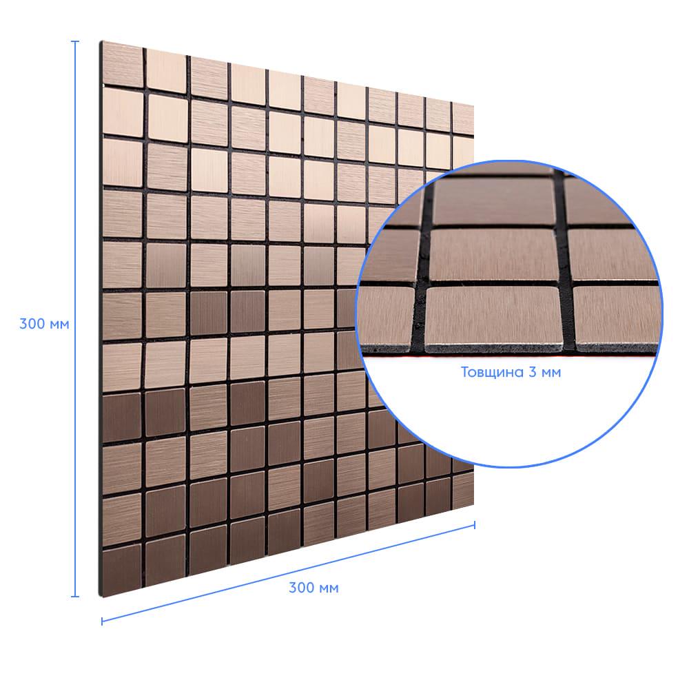 3D-панель Плитка-мозаика самоклеющаяся алюминиевая 300х300х3 мм (SW-00001157) - фото 3