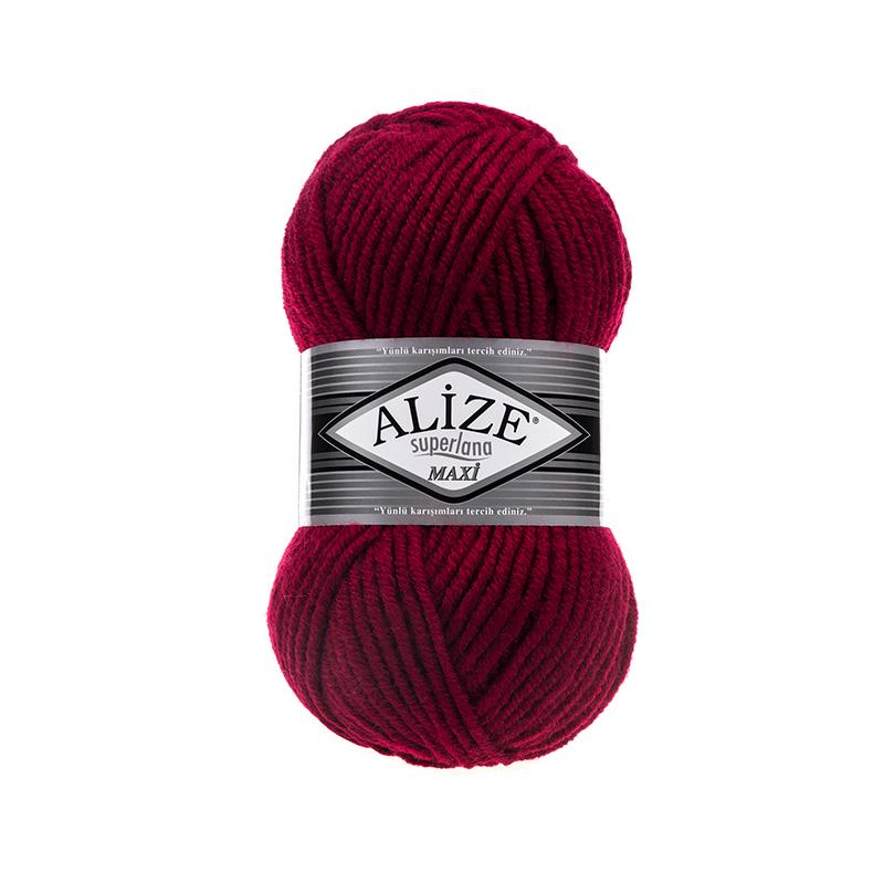 Пряжа Alize SuperLana Maxi 440 Темная роза Пряжа Alize SuperLana Maxi 440 Темная роза