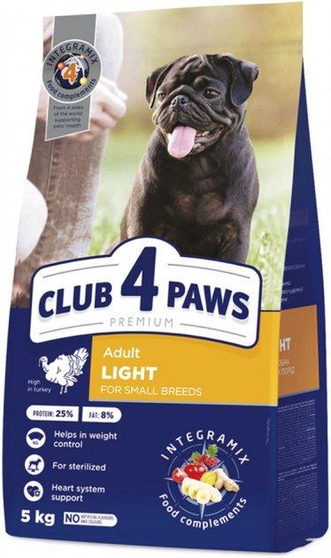 Корм сухий для стерилізованих собак малих порід Club 4 Paws Преміум LIGH з індичкою 5 кг (11232700)