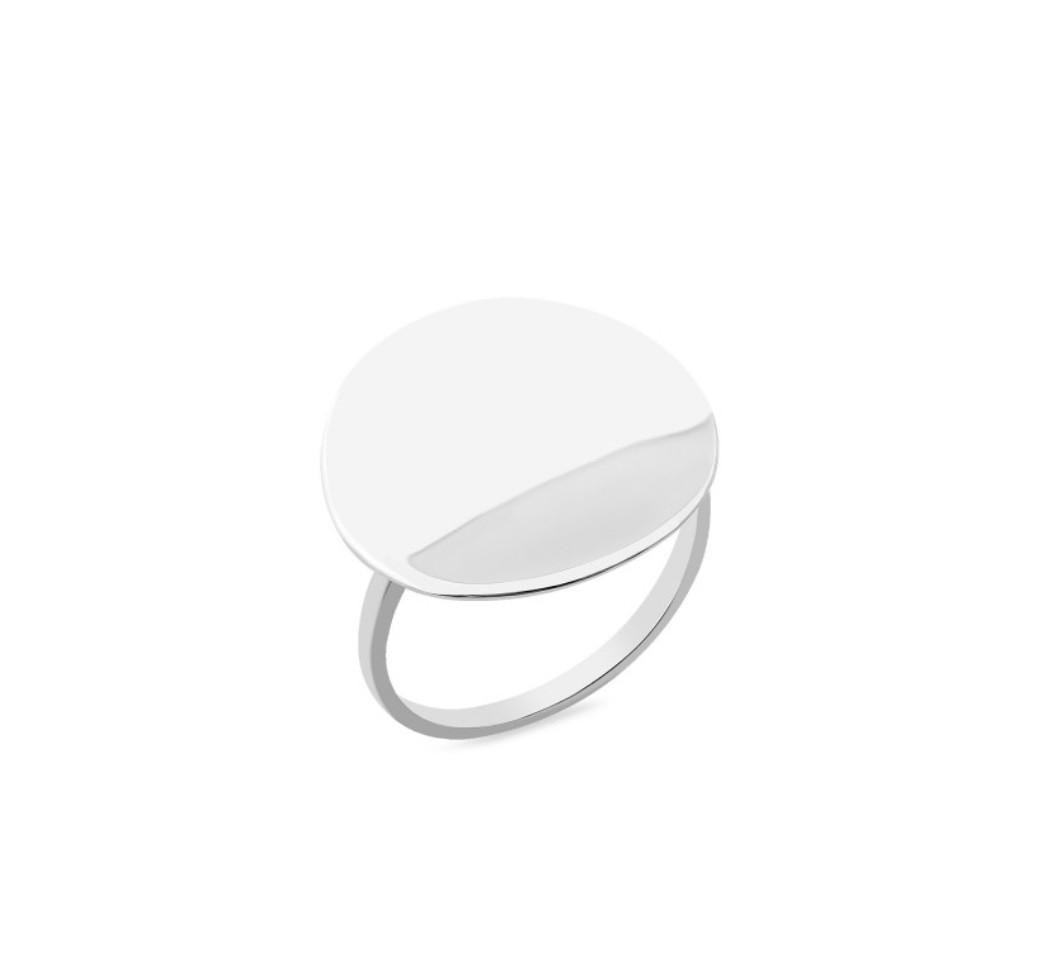 Кольцо без камней круг серебро 925 пробы родированное р. 17 3,60 г (1029к)