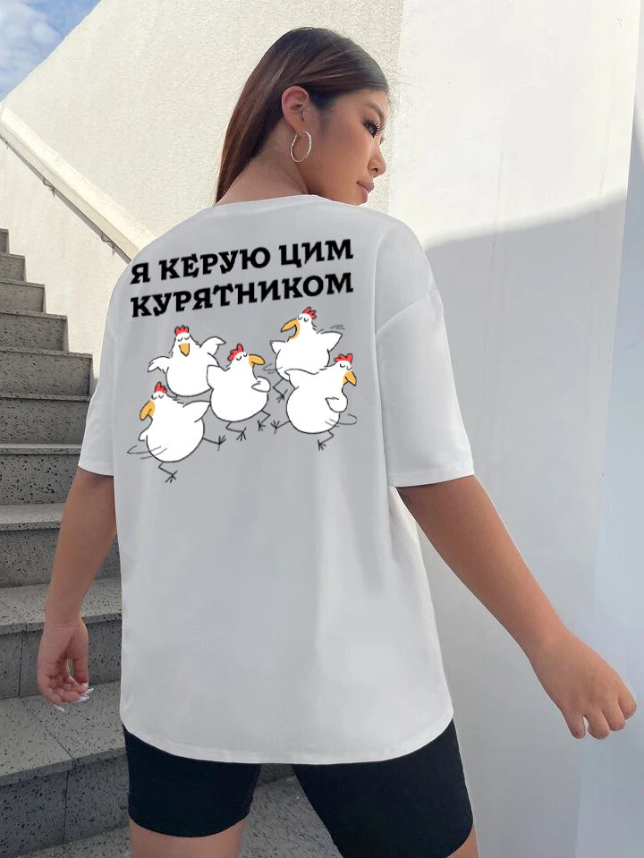 Футболка 61-021 жіноча з мерчем XS Білий