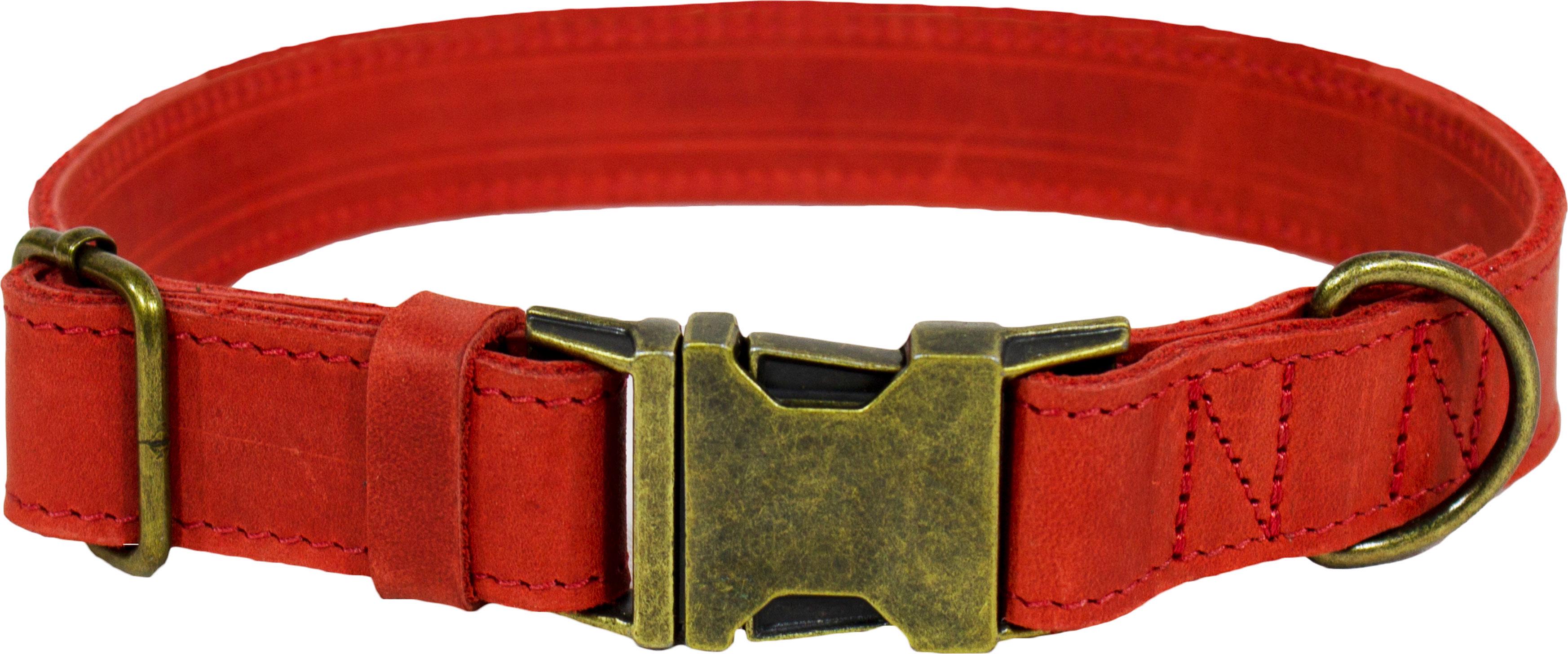 Ошейник Lucky Pet двойной кожаный 25 мм 35-45 см Красный (4820268555885)