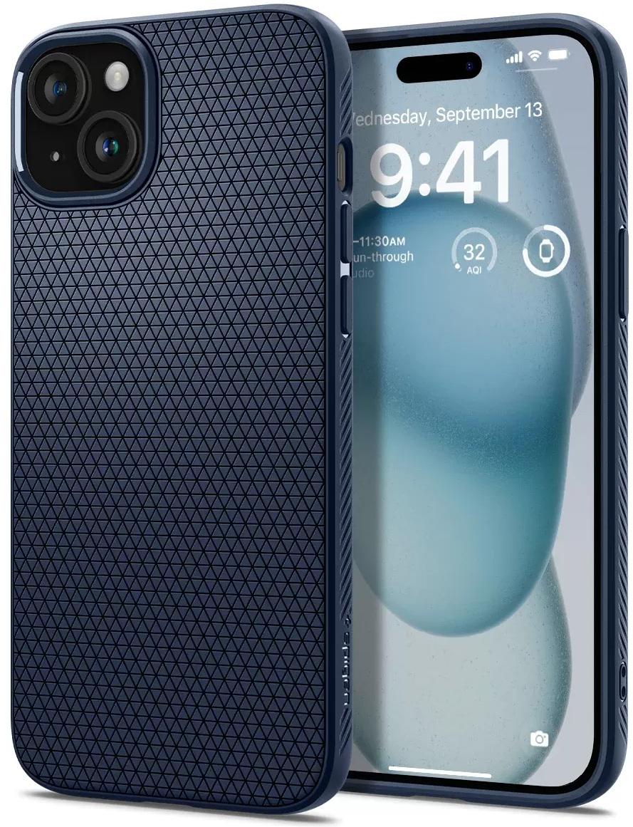 Чехол противоударный Spigen Liquid Air для Iphone 15 6,1" Navy Blue ACS06791 Чехол противоударный Spigen Liquid Air для Iphone 15 6,1" Navy Blue ACS06791