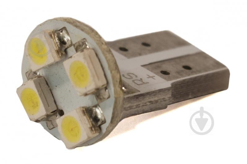 Светодиодная лампа AllLight T10  4 диода 3528 W2,1x9,5d 12V WHITE плата (керамический цоколь)