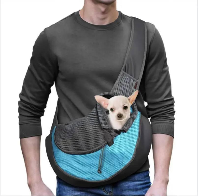 Сумка-переноска для собак через плече до 5 кг Сірий/Блакитний - фото 3 Сумка-переноска для собак через плече до 5 кг Сірий/Блакитний - фото 3