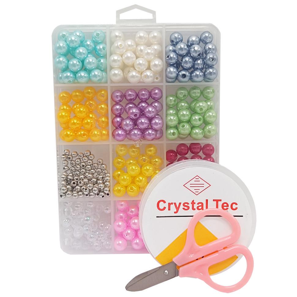 Набір для творчості бісер 1183-5 намистини гумка ножиці пластикова коробка
