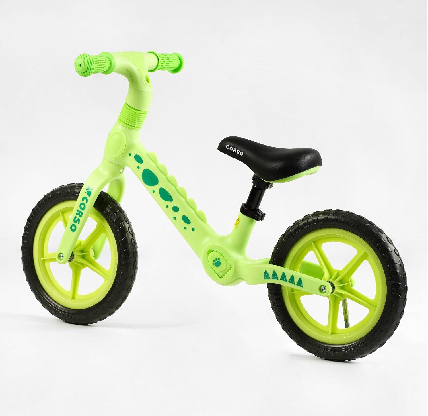 Беговел беговел Corso нейлоновая рама и вилка колеса EVA 12" Салатный (24381702) - фото 4 Беговел беговел Corso нейлоновая рама и вилка колеса EVA 12" Салатный (24381702) - фото 4