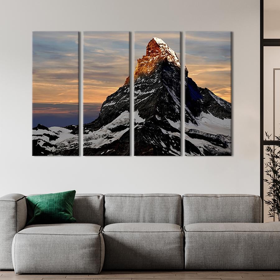 Модульная картина на холсте Полиптих Заснеженая гора Маттерхорн 209x133 см (556-41)