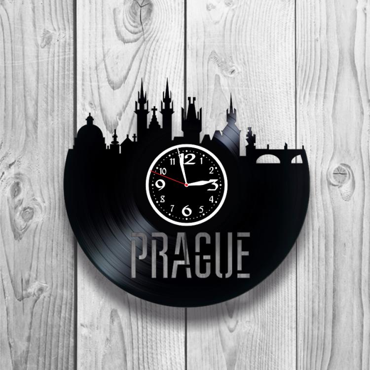 Часы настенные Чешский стиль 0082 из виниловой пластинки