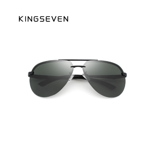 Фирменные солнцезащитные очки Авиаторы с поляризованными линзами N7413 KINGSEVEN DESIGN Черный/Зеленый - фото 6 Фирменные солнцезащитные очки Авиаторы с поляризованными линзами N7413 KINGSEVEN DESIGN Черный/Зеленый - фото 6