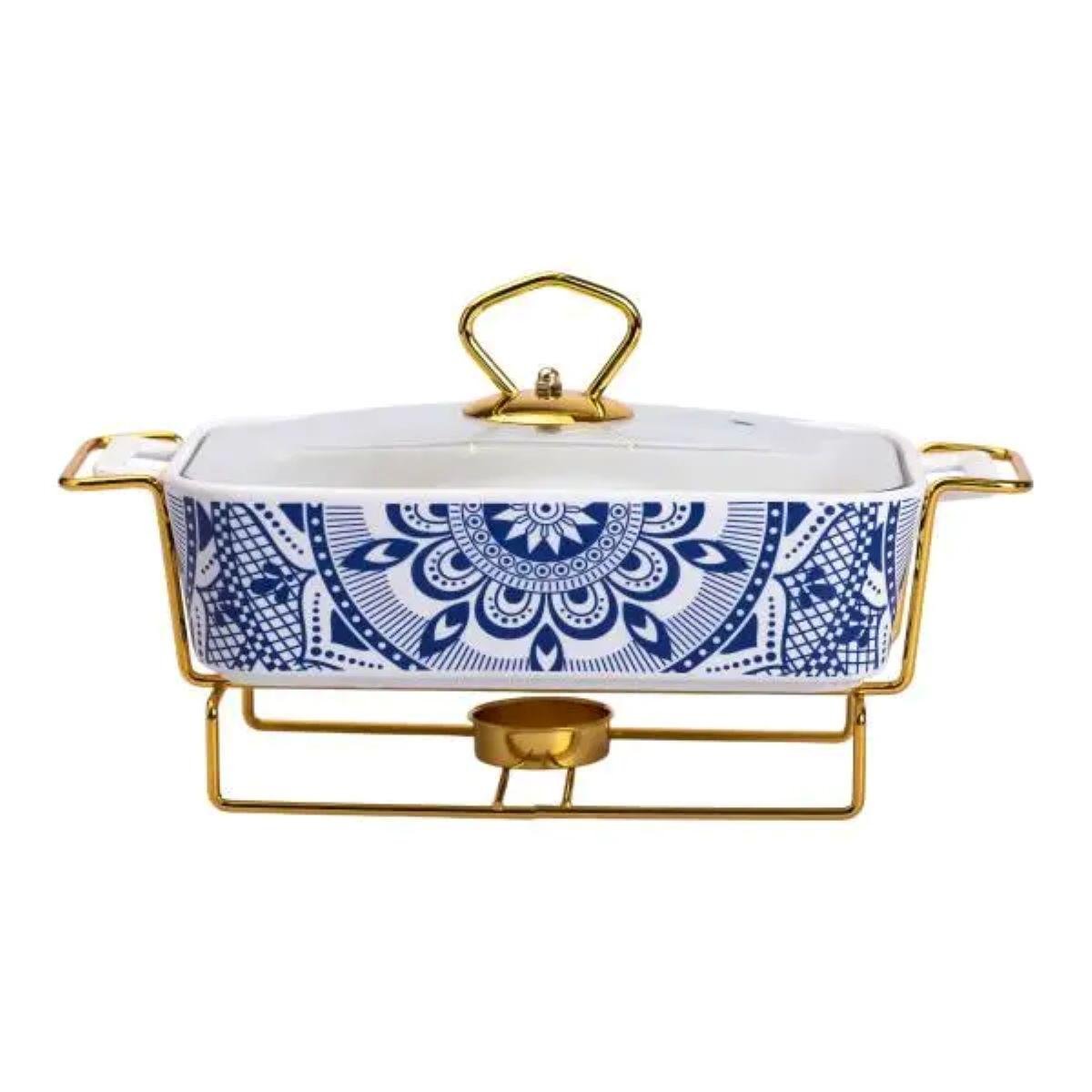 Мармит фарфоровый со стеклянной крышкой на металлической подставке 38х18,5х15,5 см 1 л - фото 5 Мармит фарфоровый со стеклянной крышкой на металлической подставке 38х18,5х15,5 см 1 л - фото 5