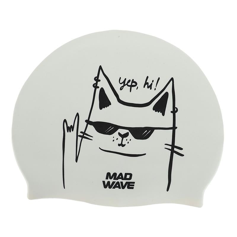 Шапочка для плавания Mad Wave юниорская Junior Cat M057306 Белый (60444257) Шапочка для плавания Mad Wave юниорская Junior Cat M057306 Белый (60444257)