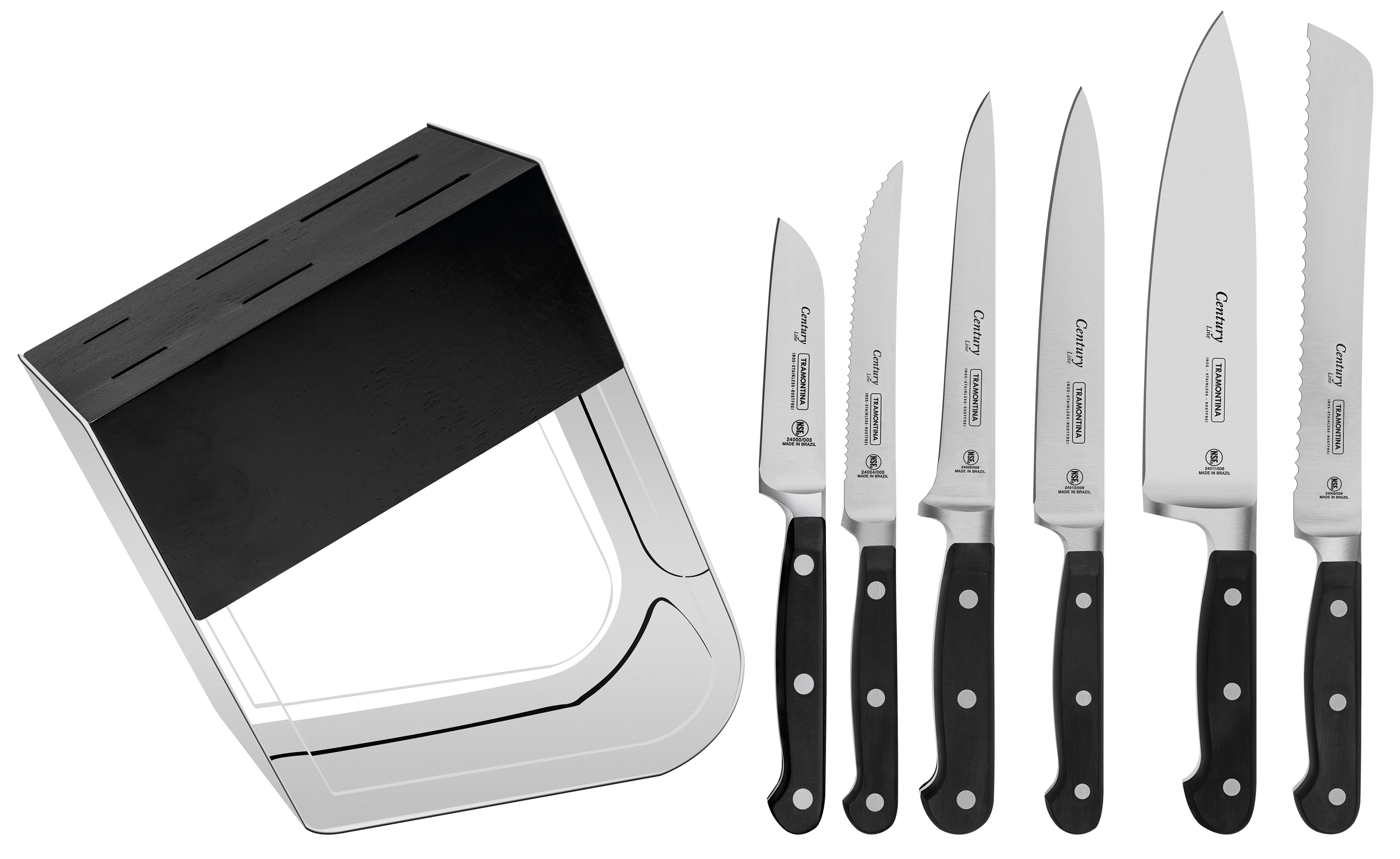 Набір ножів Tramontina CENTURY з підставкою 6 шт. (UG-24099/016) - фото 2 Набір ножів Tramontina CENTURY з підставкою 6 шт. (UG-24099/016) - фото 2