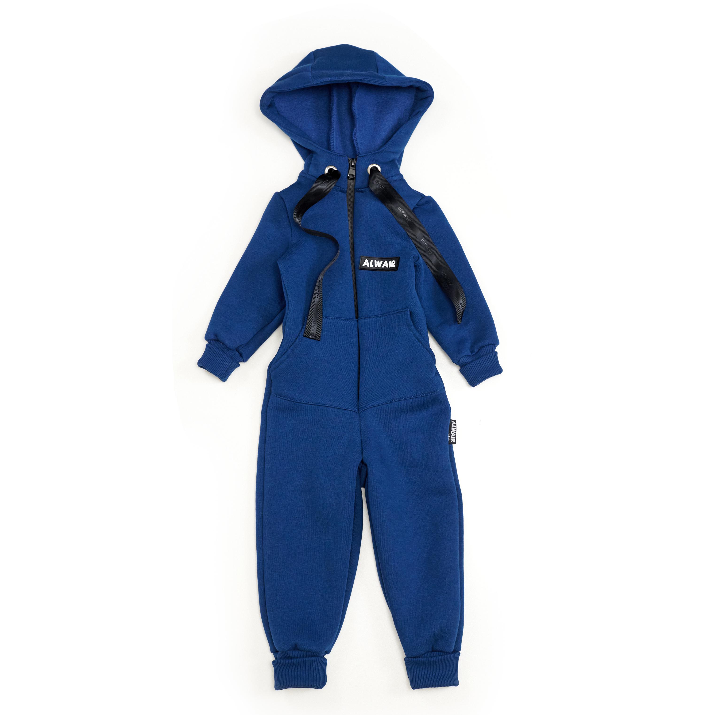 Комбінезон дитячий з капюшоном та флісовою підкладкою р. 80-86 Синій (25449132)